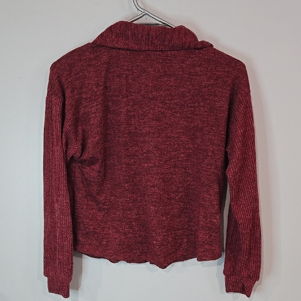 No Boundaries Burgundy Cardigan Sweater - Picture 3 of 3